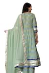 Buy_Bannhi_Green Cotton Printed Floral V Neck Anarkali Pant Set 