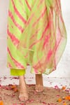 Bannhi_Green Chanderi Print Shibori Sweetheart Neck Kurta Palazzo Set _Online_at_Aza_Fashions