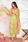 Buy_Bannhi_Green Chanderi Print Shibori Sweetheart Neck Kurta Palazzo Set _Online_at_Aza_Fashions