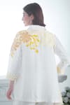 Shop_Sunita Nagi_White Dupion Silk Embroidery Applique Blossom And Swerve Print Tunic With Pant _at_Aza_Fashions