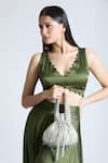 Tasna_Silver Cutdana Lunar Embellished Potli Bag _at_Aza_Fashions