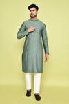 Buy Arihant Rai Sinha Green Silk, Cotton Mirrors Embroidered Kurta With Pant at Aza Fashions Buy_Arihant Rai Sinha_Green Silk, Cotton Mirrors Embroidered Kurta With Pant _at_Aza_Fashions
