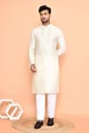 Shop_Arihant Rai Sinha_Cream Silk Embroidery Mirror Kurta With Pant 