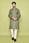 Buy_Arihant Rai Sinha_Green Cotton Embroidery Neck Kurta With Pant 