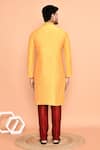 Shop_Arihant Rai Sinha_Yellow Cotton Embroidery Kurta With Pant _at_Aza_Fashions