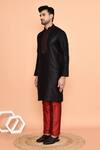 Buy_Arihant Rai Sinha_Black Denim, Silk Embroidery Thread Kurta With Pant _Online_at_Aza_Fashions