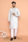 Buy_Arihant Rai Sinha_White Silk, Cotton Mirrors, Embroidery Work Kurta Set 