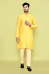 Buy_Arihant Rai Sinha_Yellow Silk Mirrors, Embroidery Thread Kurta With Pant_at_Aza_Fashions