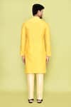 Shop_Arihant Rai Sinha_Yellow Silk Mirrors, Embroidery Thread Kurta With Pant_at_Aza_Fashions