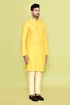 Buy_Arihant Rai Sinha_Yellow Silk Mirrors, Embroidery Thread Kurta With Pant