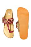 Shop_The Madras Trunk_Maroon Haiku Ruhi Plain Kolhapuri Flats _at_Aza_Fashions