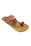 Buy_The Madras Trunk_Maroon Haiku Ruhi Plain Kolhapuri Flats _Online_at_Aza_Fashions