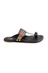 The Madras Trunk_Black Plain Haiku Ruhi Braided Strap Kolhapuri Flats _at_Aza_Fashions