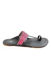 The Madras Trunk_Grey Plain Haiku Ruhi Contrast Braided Kolhapuri Flats _at_Aza_Fashions