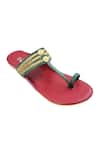 Buy_The Madras Trunk_Maroon Haiku Ruhi Cut-out Pattern Kolhapuri Flats _Online_at_Aza_Fashions
