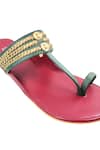 Shop_The Madras Trunk_Maroon Haiku Ruhi Cut-out Pattern Kolhapuri Flats _Online_at_Aza_Fashions
