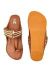 Shop_The Madras Trunk_Brown Plain Haiku Ruhi Braided Kolhapuri Flats _at_Aza_Fashions