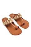 The Madras Trunk_Brown Plain Haiku Ruhi Braided Kolhapuri Flats _Online_at_Aza_Fashions