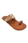 Buy_The Madras Trunk_Brown Plain Haiku Ruhi Braided Kolhapuri Flats _Online_at_Aza_Fashions