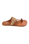 The Madras Trunk_Brown Plain Haiku Ruhi Braided Kolhapuri Flats _at_Aza_Fashions