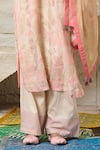 Saundh_Ivory Kurta Linen(viscose) Printed Floral Round Aadya Pant Set _Online_at_Aza_Fashions