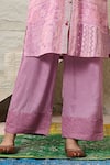 Buy_Saundh_Purple Kurta Viscose (linen) Printed Resham Collared Ekam Patch With Pant _Online_at_Aza_Fashions