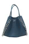 Buy_TROV_Blue Rings Zoe Metal Tote Bag With Wallet _at_Aza_Fashions