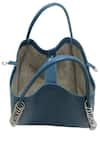 TROV_Blue Rings Zoe Metal Tote Bag With Wallet _Online_at_Aza_Fashions