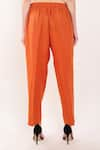 Shop_Linen Bloom_Orange 100% Linen Plain Pant _at_Aza_Fashions