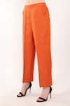 Shop_Linen Bloom_Orange 100% Linen Plain Pant _Online_at_Aza_Fashions