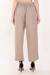 Shop_Linen Bloom_Brown 100% Linen Plain Pant _at_Aza_Fashions