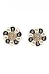 Buy_Nazaakat By Samara Singh_Gold Plated Diamonds, Stones Embellished Stud Earrings _Online_at_Aza_Fashions
