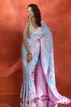 Buy_Samyukta Singhania_Pink Satin Silk Weave Rangkat Handloom Saree With Running Blouse 