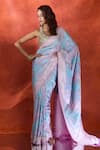 Shop_Samyukta Singhania_Pink Satin Silk Weave Rangkat Handloom Saree With Running Blouse _Online