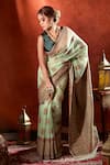 Buy_Samyukta Singhania_Green Handloom Weave Paisley Saree With Running Blouse _Online_at_Aza_Fashions