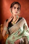 Shop_Samyukta Singhania_Green Handloom Weave Paisley Saree With Running Blouse _Online_at_Aza_Fashions