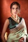 Samyukta Singhania_Green Handloom Weave Paisley Saree With Running Blouse _at_Aza_Fashions