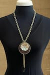 Shop_Rejuvenate Jewels_Cream Mother Of Pearl Embellished Pendant Necklace _at_Aza_Fashions