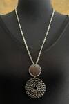 Shop_Rejuvenate Jewels_Silver Plated Geometric Carved Pendant Necklace _at_Aza_Fashions
