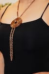 Rejuvenate Jewels_Gold Plated Round Carved Cutwork Pendant Necklace _Online_at_Aza_Fashions