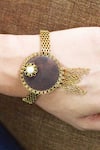 Buy_Rejuvenate jewels_Gold Plated Stone Antique Sawdust Bracelet _at_Aza_Fashions