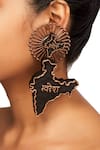 Rejuvenate Jewels_Black Swadesh Carved Long Earrings_Online_at_Aza_Fashions