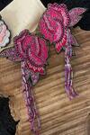 Shop_Rejuvenate Jewels_Pink Sequins, Beads, Embroidery Hand Petal Earrings _at_Aza_Fashions