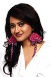Rejuvenate Jewels_Pink Sequins, Beads, Embroidery Hand Petal Earrings _Online_at_Aza_Fashions