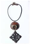Shop_Rejuvenate Jewels_Black Rustic Rose And Romance Necklace _at_Aza_Fashions
