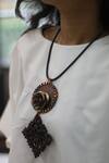 Shop_Rejuvenate Jewels_Black Rustic Rose And Romance Necklace _Online_at_Aza_Fashions