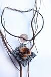 Shop_Rejuvenate Jewels_Black Rustic Rose Love Pendant Necklace _at_Aza_Fashions
