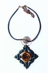 Rejuvenate Jewels_Black Rustic Rose Love Pendant Necklace _Online_at_Aza_Fashions