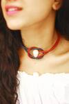 Buy_Rejuvenate Jewels_White Reef Leather Knot Necklace_at_Aza_Fashions