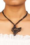 Buy_Rejuvenate Jewels_Black Swadesh Carved Pendant Necklace _at_Aza_Fashions